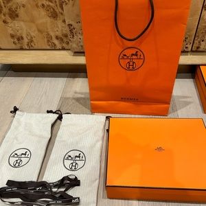 Hermes Shoe Box, Dust Bags, and Shopping Bag